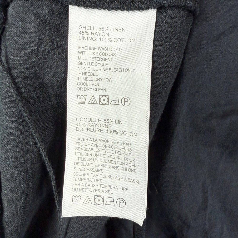 Tommy Bahama Maxi Dress Womens M Black Linen Blend Sundress Tiered Sleeveless - Picture 3 of 12